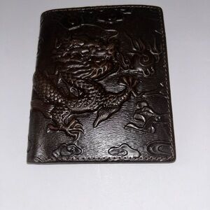 Embossed Dragon Leather Wallet